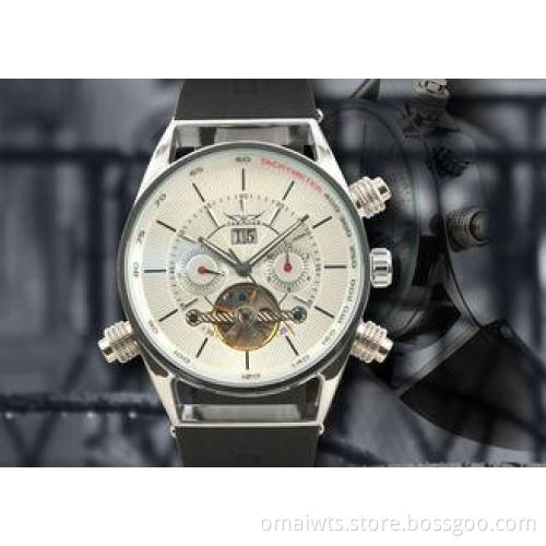 Accurate Rubber Tourbillon Automatic Watch Jaragar For Men